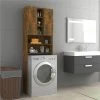 Promo 👏 Washing Machine Cabinet Smoked Oak 64x25.5x190 cm ⭐