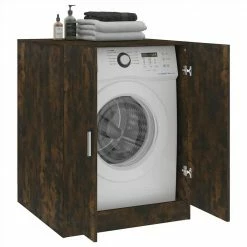 Discount 🎉 Washing Machine Cabinet Smoked Oak 71x71.5x91.5 cm ✔️ -Appliances Sales Store Washing Machine Cabinet Smoked Oak 71x71 5x91 5 cm 502801 3