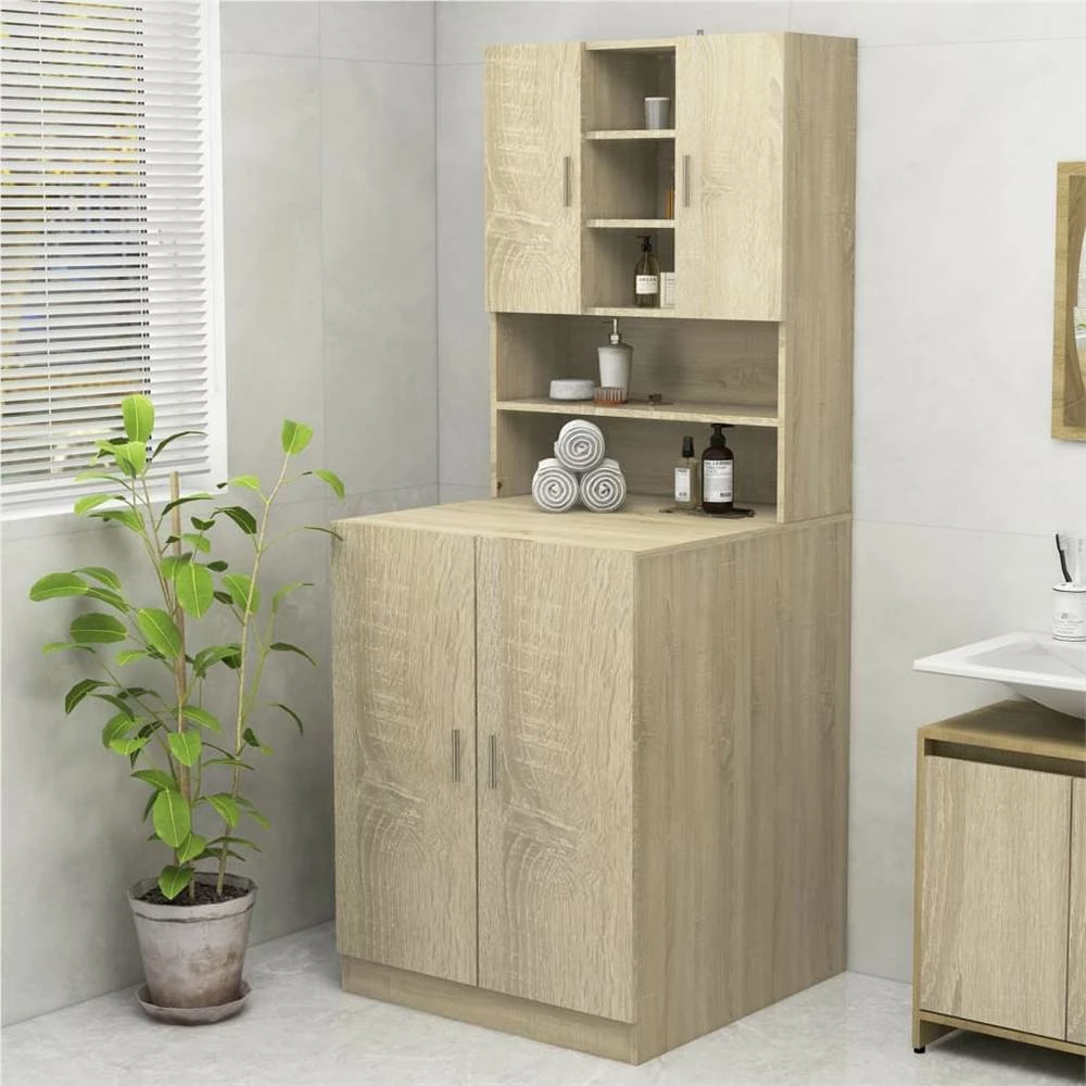 Buy ❤️ Washing Machine Cabinet Sonoma Oak ⌛ 3 Buy ❤️ Washing Machine Cabinet Sonoma Oak ⌛