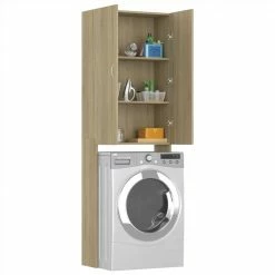 Brand new 💯 Washing Machine Cabinet Sonoma Oak 64x25.5x190 cm 🤩 -Appliances Sales Store Washing Machine Cabinet Sonoma Oak 64x25 5x190 cm 485383 2