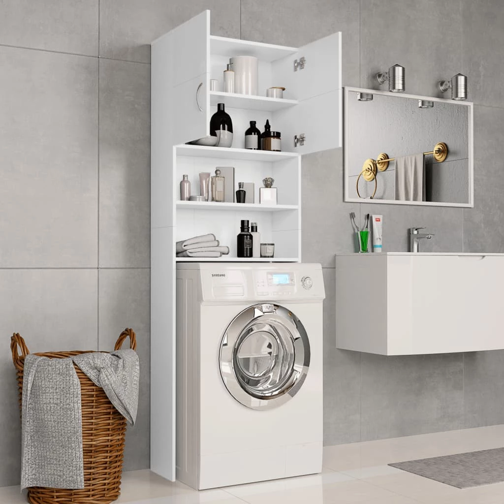 Best Sale β Washing Machine Cabinet White 64x25.5x190 cm Chipboard π 5 Best Sale β Washing Machine Cabinet White 64x25.5x190 cm Chipboard π - Image 3