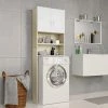 Coupon 😉 Washing Machine Cabinet White and Sonoma Oak 64x25.5x190 cm 🥰 -Appliances Sales Store Washing Machine Cabinet White and Sonoma Oak 64x25 5x190 cm 427996 0