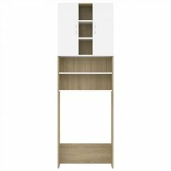 Discount 🥰 Washing Machine Cabinet White and Sonoma Oak 64x25.5x190 cm ✨ 13 Discount 🥰 Washing Machine Cabinet White and Sonoma Oak 64x25.5x190 cm ✨ -Appliances Sales Store Washing Machine Cabinet White and Sonoma Oak 64x25 5x190 cm 485220 5