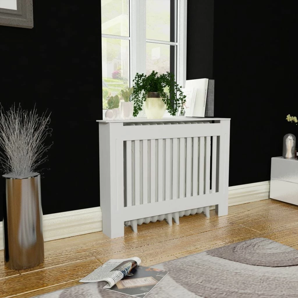 Outlet β White MDF Radiator Cover Heating Cabinet 112 cm π 3 Outlet β White MDF Radiator Cover Heating Cabinet 112 cm π