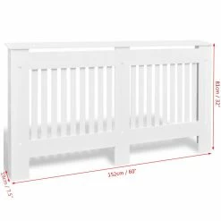 Best Pirce 🥰 White MDF Radiator Cover Heating Cabinet 152 cm 🌟 -Appliances Sales Store White MDF Radiator Cover Heating Cabinet 152 cm 428889 3