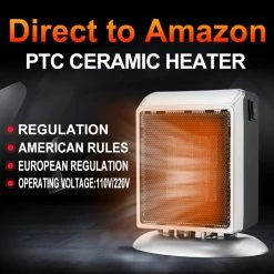 Buy 🎉 YND-900 900W Desktop Vertical Electric Heater, PTC Ceramic Flame Retardant Space Heater, 2-Gear Adjustment - EU Plug ✨ -Appliances Sales Store YND 900 900W Desktop Vertical Electric Heater EU Plug 512223 3