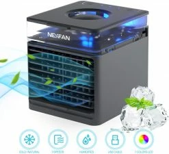 Hot Sale 🧨 NexFan Portable Handheld Multifunctional Fast Cooling Air Conditioning Fan Purifying Air Eliminate Odor Three Modes USB Charging Standard Edition For Office Home - Black 🔥