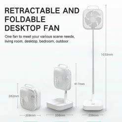 New ❤️ Smart Portable Folding Fan Adjustable Angle Mute Shaking Head Four Modes 10000mAh Battery Removable Cleaning For Office Outdoor ☀️ Summer Cooling - White 🎉 -Appliances Sales Store smart portable folding fan screwdriver dust bag 1590144506719